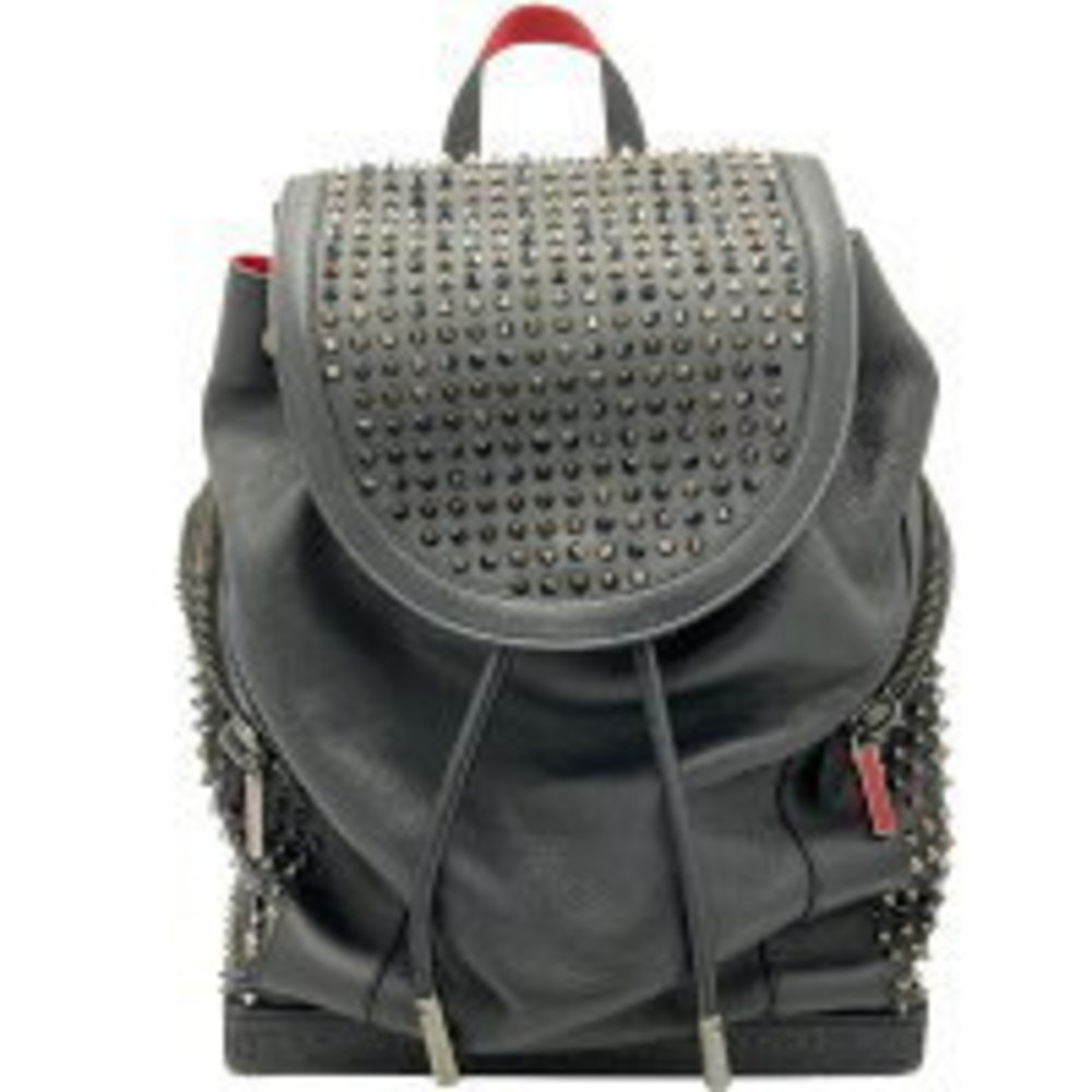 Christian Louboutin Explorer Funk Backpack Red Black Spike Studs Rucksack